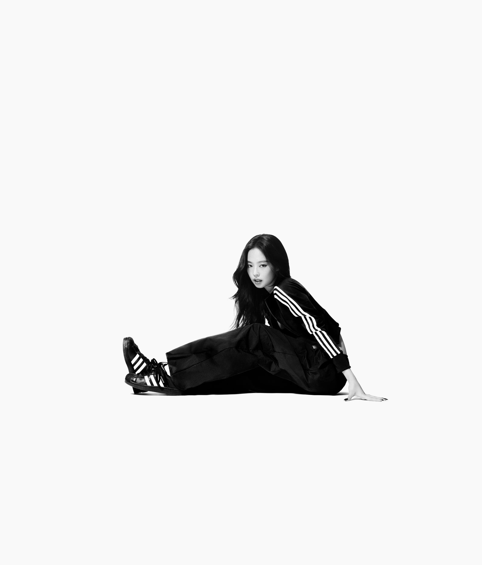 BLACKPINK's Jennie Kim wearing the adidas Superstar.